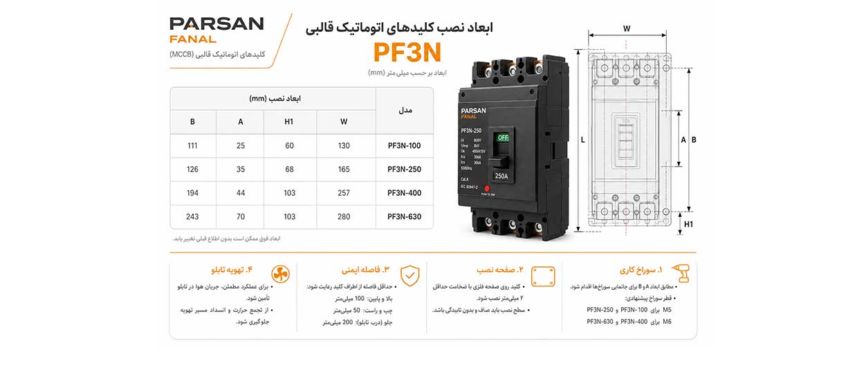 نصب کلید اتومات پارس فانال برزینکس