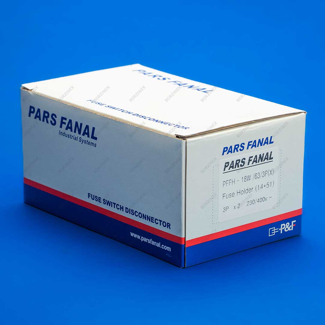 بستهبندی پایه فیوز سه پل ۶۳ آمپر پارس فانال سایز ۱۴ در ۵۱ مدل PFFH-18W/63